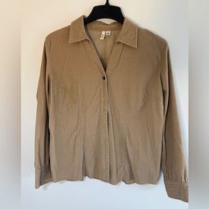 St. John's Bay Tan Button-Up Top